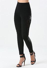 Bebe Lace Pieced Leggings