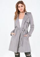 Bebe Faux Suede Wrap Trench Coat