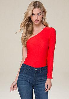 Bebe One Shoulder Bodycon Top