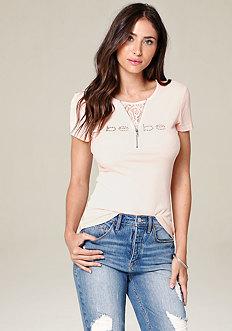 Bebe Front Zip Tee