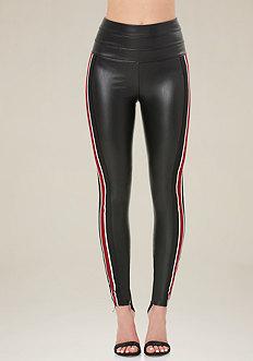 Bebe Racing Stripe Tux Leggings