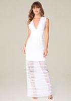 Bebe Striped Lace Maxi Dress