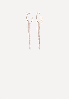 Bebe Crystal Drape Hoop Earrings