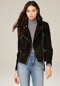 Bebe Quilted Suede Moto Jacket