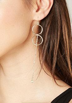 Bebe Double Circle Drop Earrings