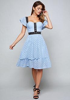 Bebe Lavine Crochet Lace Dress