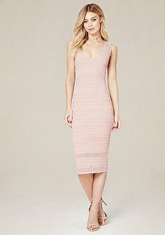Bebe Tracy Pointelle Midi Dress