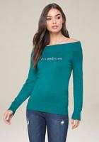 Bebe Logo Boatneck Sweater