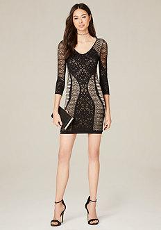 Bebe Lola V-neck Dress