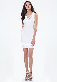 Bebe Sarah Twill Openwork Dress