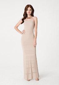 Bebe Sheer Strapless Maxi Dress