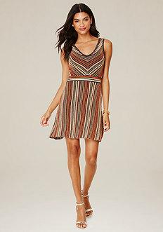 Bebe Striped Flared Dress