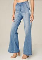Bebe Striped Wide Leg Jeans