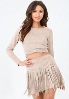 Bebe Erin Knotted Faux Suede Top