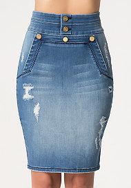 Bebe Denim Pencil Skirt