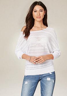 Bebe Elle Sheer Dolman Sweater