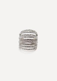 Bebe Crystal Multi-band Ring