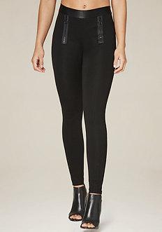 Bebe Double Ring Zip Leggings