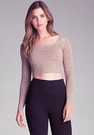 Bebe Shirred Crop Sweater