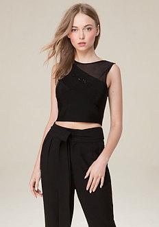 Bebe Logo Sweater Crop Top