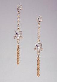 Bebe Crystal & Chain Earrings