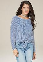Bebe Striped Double Knot Top
