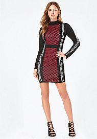 Bebe Ivy Jacquard Sweater Dress