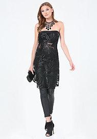 Bebe Side Slit Strapless Tunic