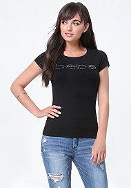 Bebe Beaded Logo Tee