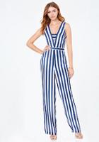 Bebe Striped Bandeau Jumpsuit