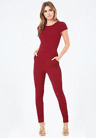 Bebe Taylor Crepe Knit Jumpsuit