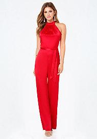 Bebe Keyhole Halter Jumpsuit