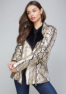 Bebe Kasey Crushed Foil Jacket