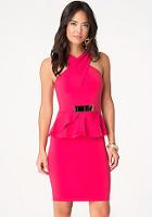 Bebe Crisscross Peplum Dress