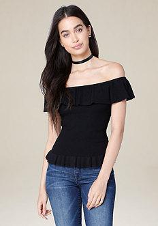 Bebe Ruffled Sweater