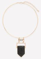 Bebe Black Geo Stone Necklace