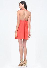 Bebe Chain Back Trapeze Dress