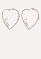 Bebe Crystal Love Heart Earrings