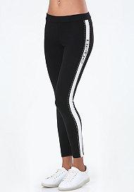 Bebe Rhinestone Logo Leggings