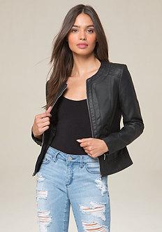 Bebe April Quilted Moto Jacket