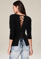 Bebe Lace Up Back Top