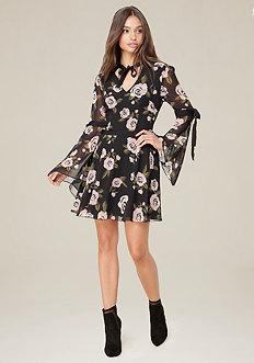 Bebe Ribbon Tie Dress