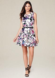 Bebe Majesty Fit & Flare Dress