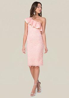 Bebe Lace One Shoulder Dress