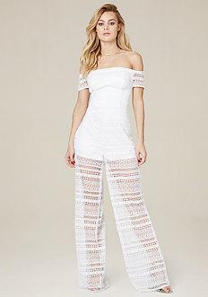 Bebe Petite Hannah Lace Jumpsuit