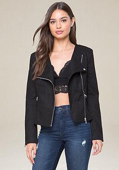 Bebe Lace Inset Moto Jacket
