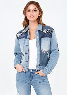 Bebe Patch Oversize Denim Jacket