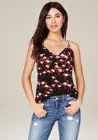 Bebe Print Spaghetti Strap Top