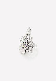 Bebe Edgy Crystal Cocktail Ring