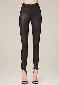 Bebe Petite Coated Tux Leggings